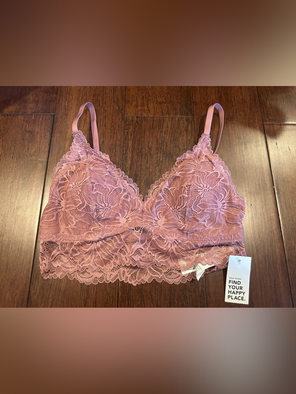 Gilly Hicks Pink Lace Bralette - Floral Lace Design